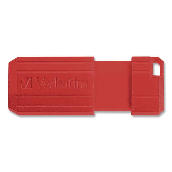PinStripe USB 2.0 Flash Drive, 128 GB, Blue/Red, 2/Pack