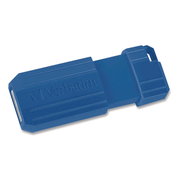 PinStripe USB 2.0 Flash Drive, 128 GB, Blue/Red, 2/Pack