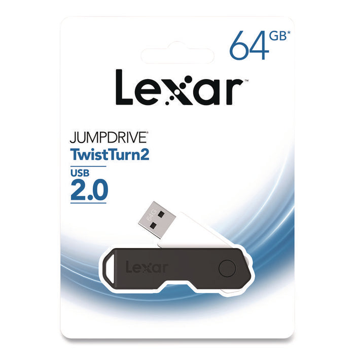 Twist Turn2 USB 2.0 Flash Drive, 64 GB, Black