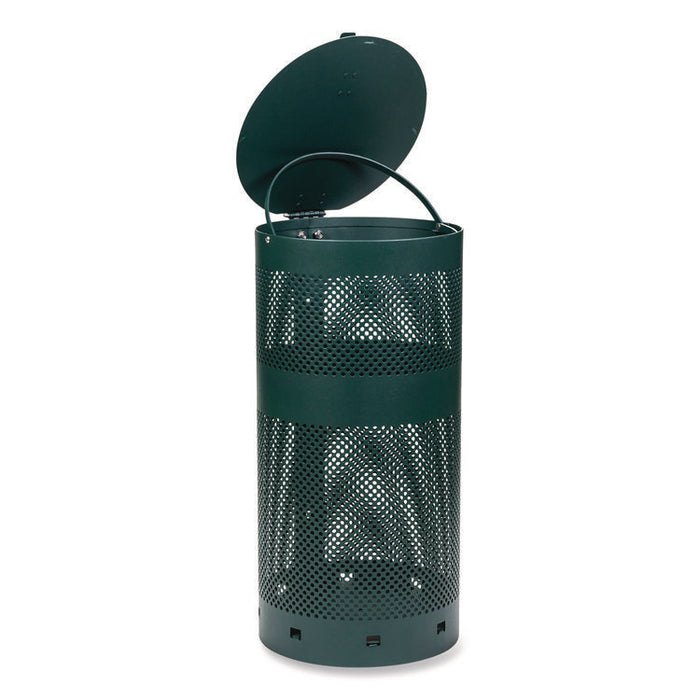 Dog Waste Station, 12 gal, Open Top, Green/White