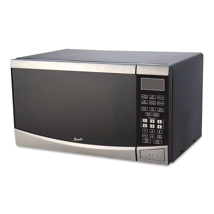 0.9 cu ft Stainless Steel Countertop Microwave, 900 W, Stainless Steel/Black