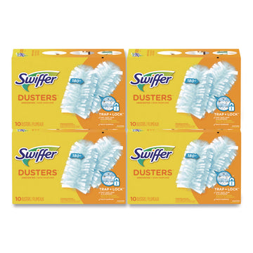 Dusters Refill, Dust Lock Fiber, Unscented, Light Blue, 10/Box, 4 Box/Carton