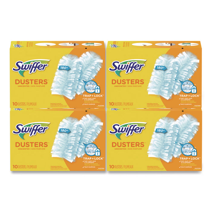 Dusters Refill, Dust Lock Fiber, Unscented, Light Blue, 10/Box, 4 Box/Carton