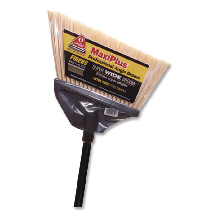 MaxiPlus Professional Angle Broom, 51" Length, Black, 4/Carton