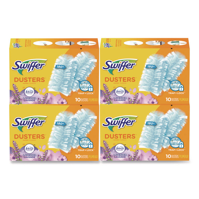Dusters Refill, DustLock Fiber, Lavender Vanilla Scent, Light Blue, 10/Box, 4 Boxes/Carton