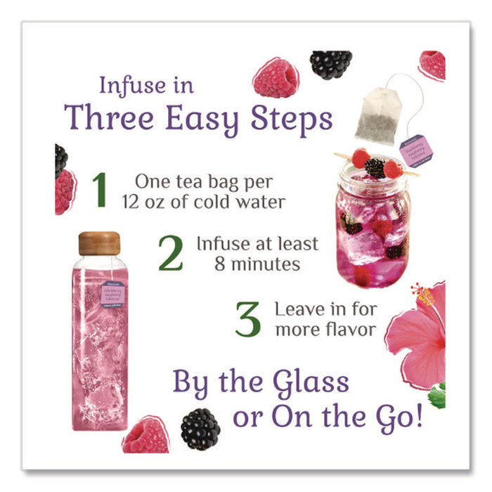 Botanicals Blackberry Raspberry Hibiscus Cold Water Herbal Infusion, 0.7 oz Tea Bag, 18/Box