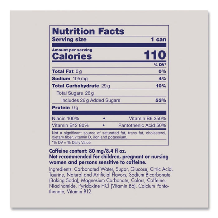 Energy Drink, Original Flavor, 8.4 oz Can, 24/Carton