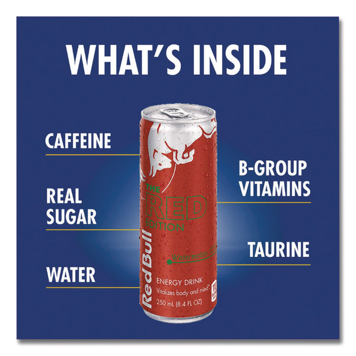The Red Edition Energy Drink, Watermelon, 8.4 oz Can, 24/Carton
