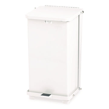 Defenders Heavy-Duty Steel Step Can, 6.5 gal, Steel, White