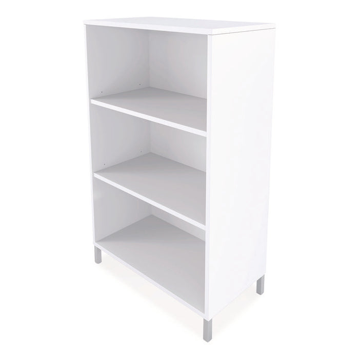 Essentials Laminate Bookcase, Three-Shelf, 28w x 15d x 45.6h, White