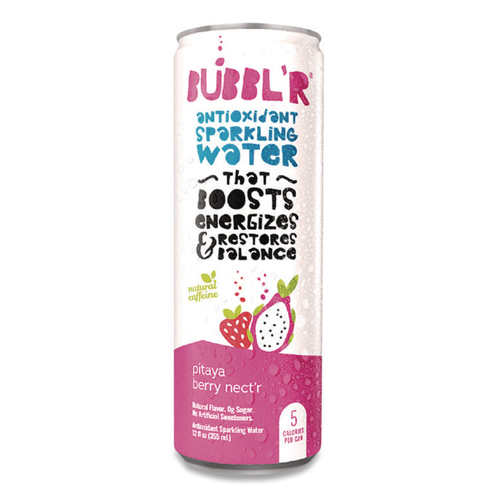Antioxidant Sparkling Water, Pitaya Berry Nect'r, 12 oz Can, 12 Cans/Carton