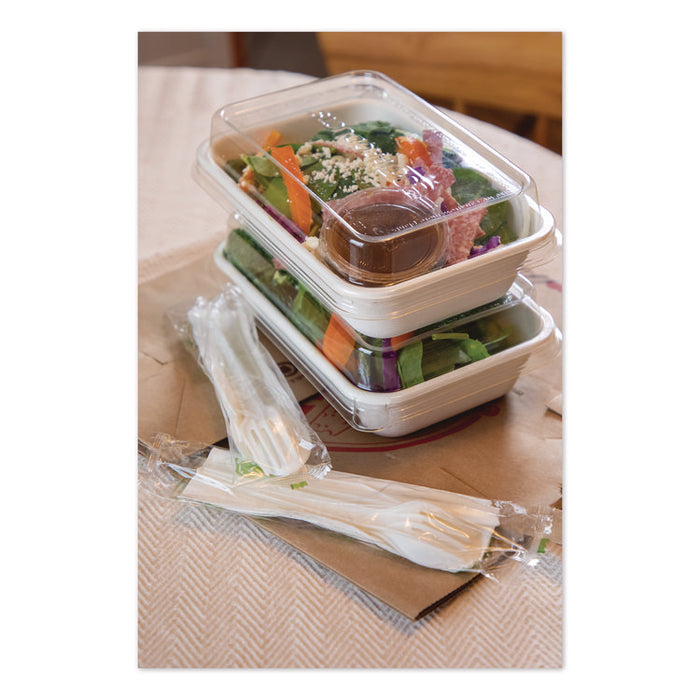 WorldView Vanguard Rectangular Container, 32 oz, 4.71 x 7.01 x 1.04, White, Sugarcane Fiber, 400/Carton