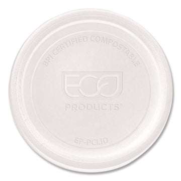 Compostable Clear PLA Plastic Portion Cup Lids, Fits 2 oz to 4 oz Portion Cups, Clear, 2,000/Carton