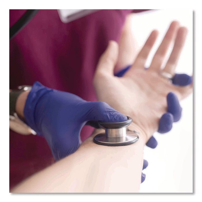 Nitrile Exam Gloves, Powder-Free, Medium, 3 mil Thick, Indigo, 100/Box
