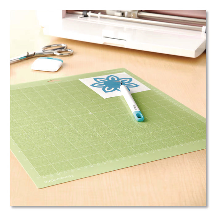 StandardGrip Machine Mat, 1" Grid, 12" x 12", Green, 2/Pack