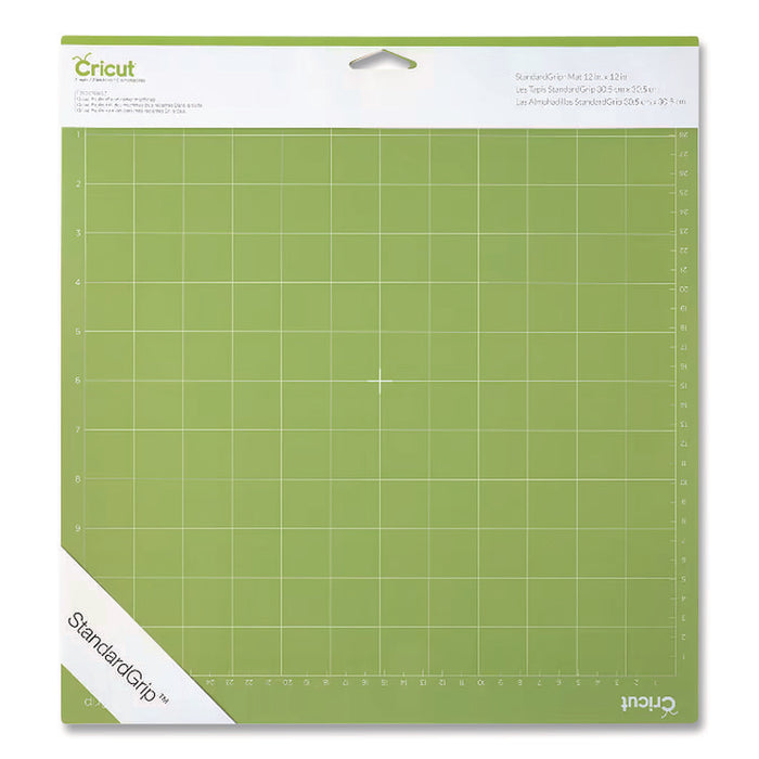 StandardGrip Machine Mat, 1" Grid, 12" x 12", Green, 2/Pack