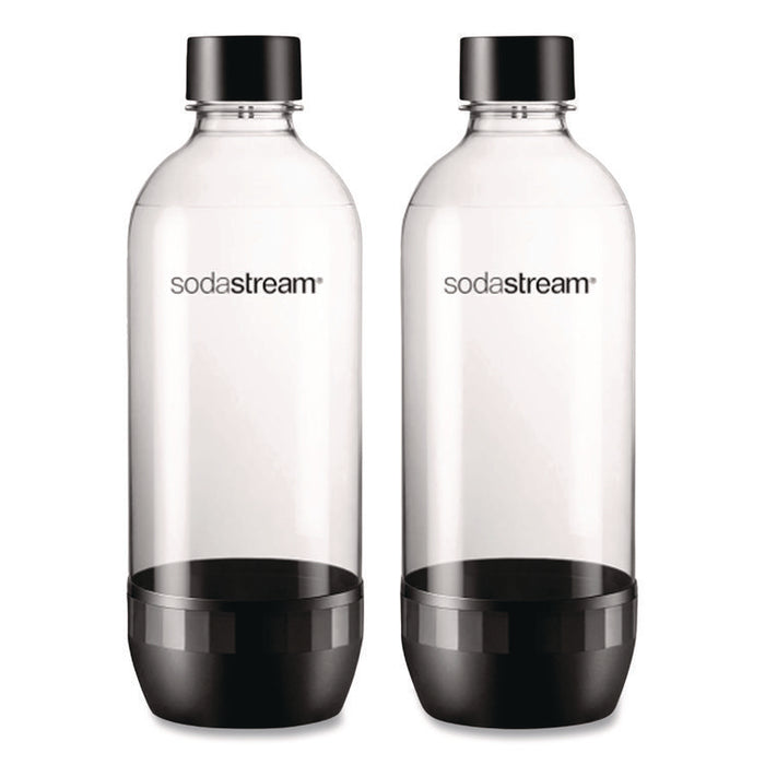 Carbonating Bottle Twin Pack, Plastic, 33 oz, Clear/Black