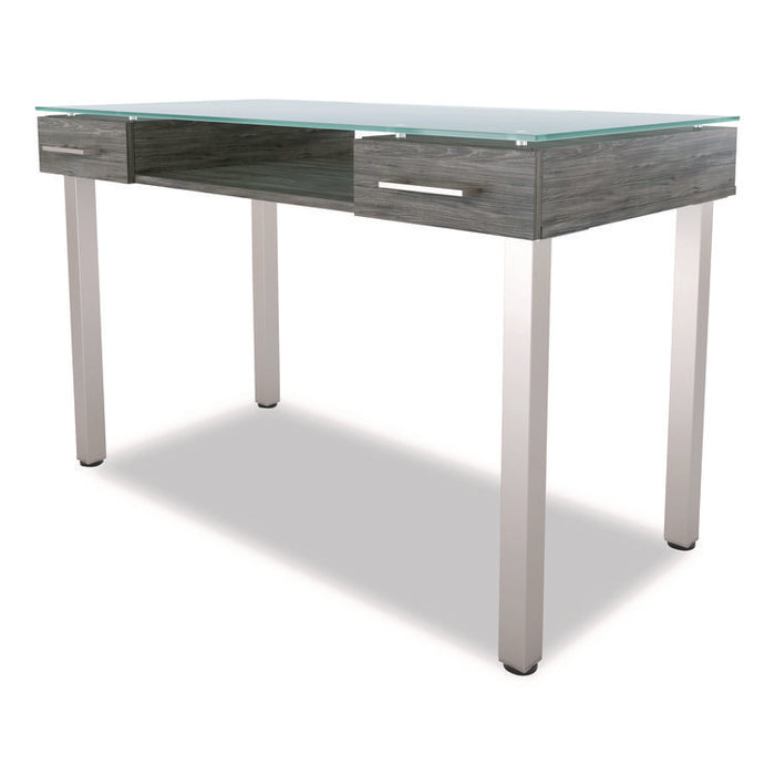 Prestige Glass Writing Desk, 47.1" x 23.5" x 29.5", Gray