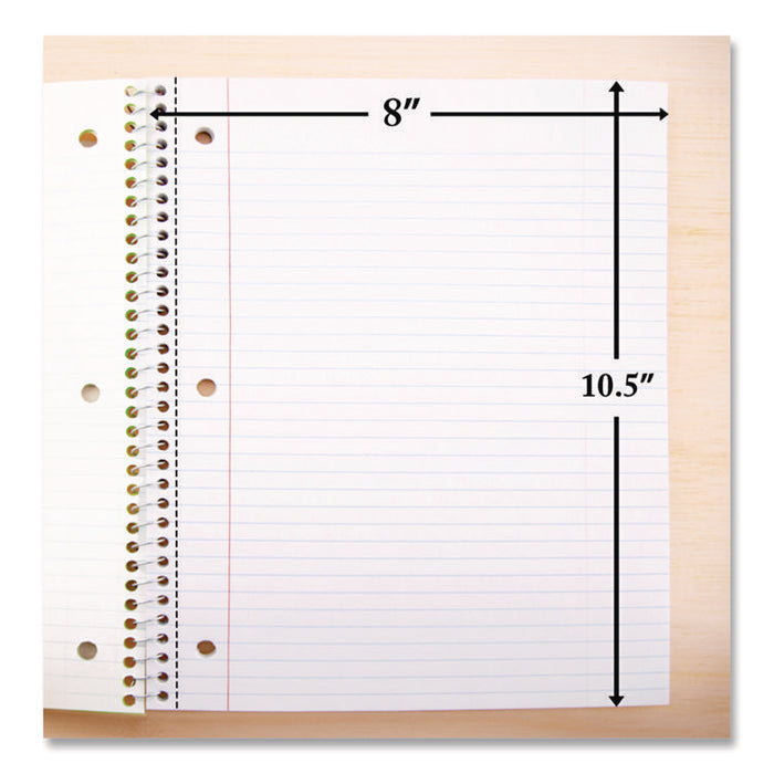 Spiral Notebooks, 3-Subject, Medium/College Rule, Randomly Assorted Cover Color, (120) 10.5 x 8 Sheets