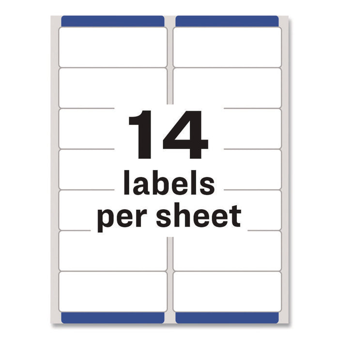 Matte Clear Easy Peel Mailing Labels w/ Sure Feed Technology, Laser Printers, 1.33 x 4, Clear, 14/Sheet, 50 Sheets/Box
