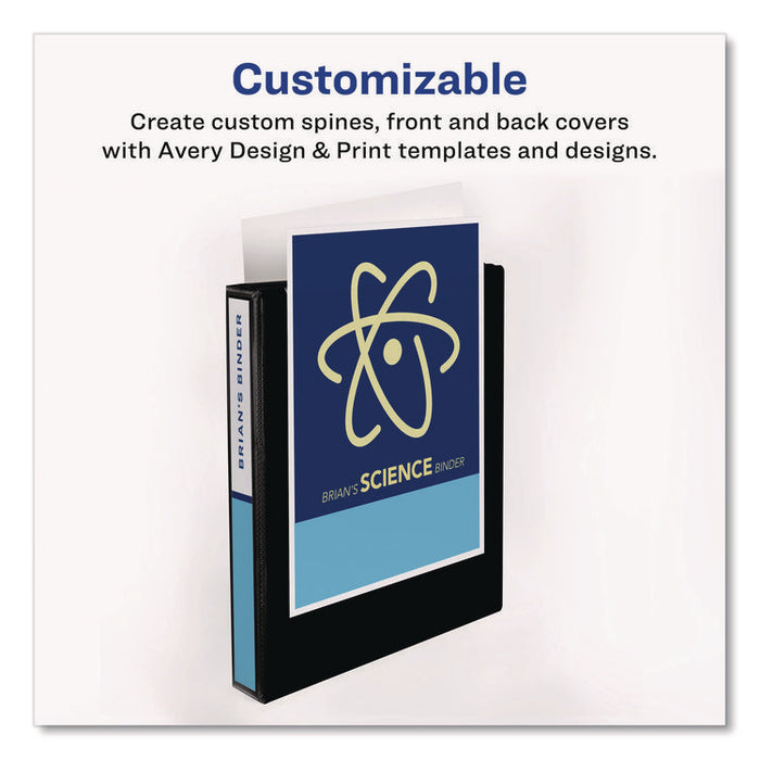 Mini Size Protect and Store View Binder with Round Rings, 3 Rings, 1" Capacity, 8.5 x 5.5, White