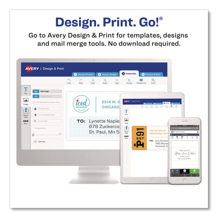 Printable Mailing Seals, 1.5" dia, White, 6/Sheet, 40 Sheets/Pack