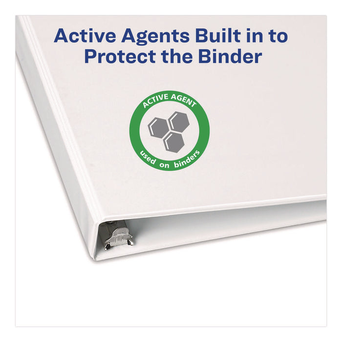 TouchGuard Protection Heavy-Duty View Binders with Slant Rings, 3 Rings, 1" Capacity, 11 x 8.5, White