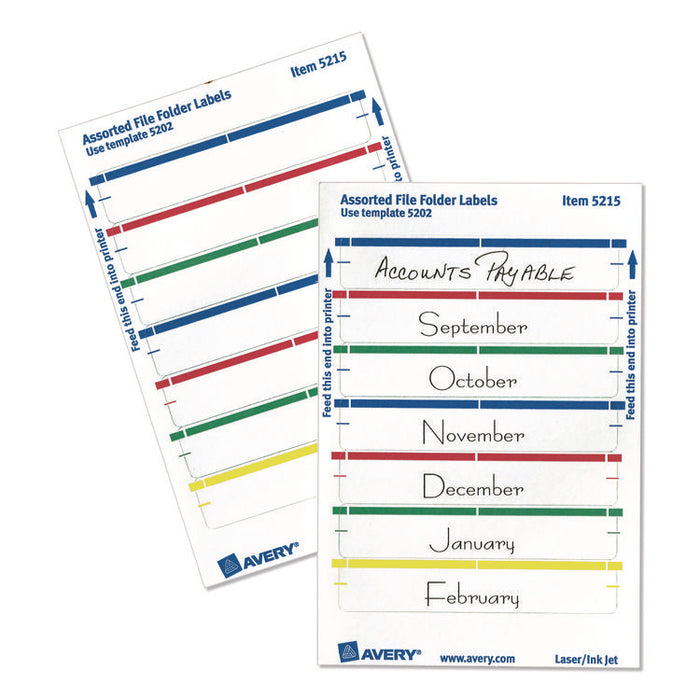 Printable 4" x 6" - Permanent File Folder Labels, 0.69 x 3.44, White, 7/Sheet, 36 Sheets/Pack, (5215)
