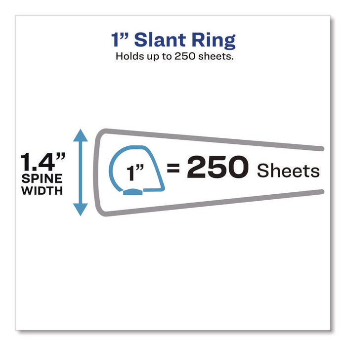 TouchGuard Protection Heavy-Duty View Binders with Slant Rings, 3 Rings, 1" Capacity, 11 x 8.5, White