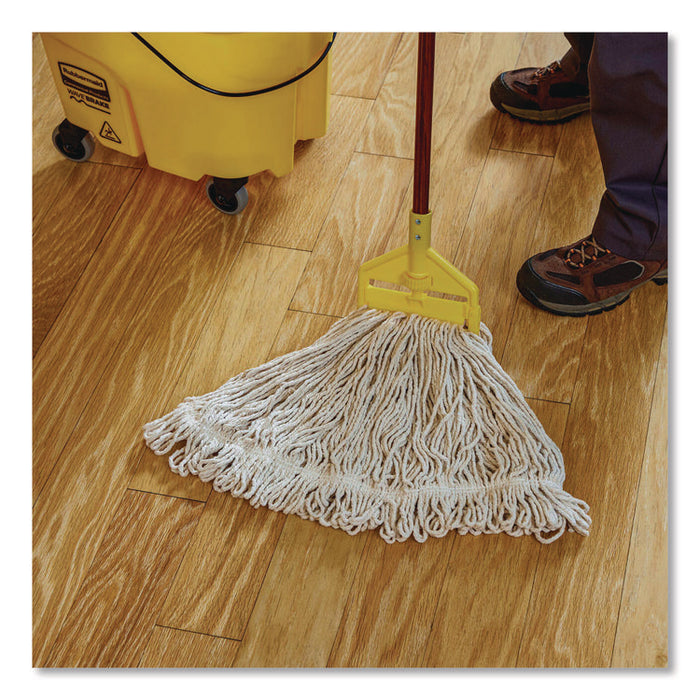 Super Stitch Finish Mop Heads, Cotton/Rayon/Synthetic, Blue/White