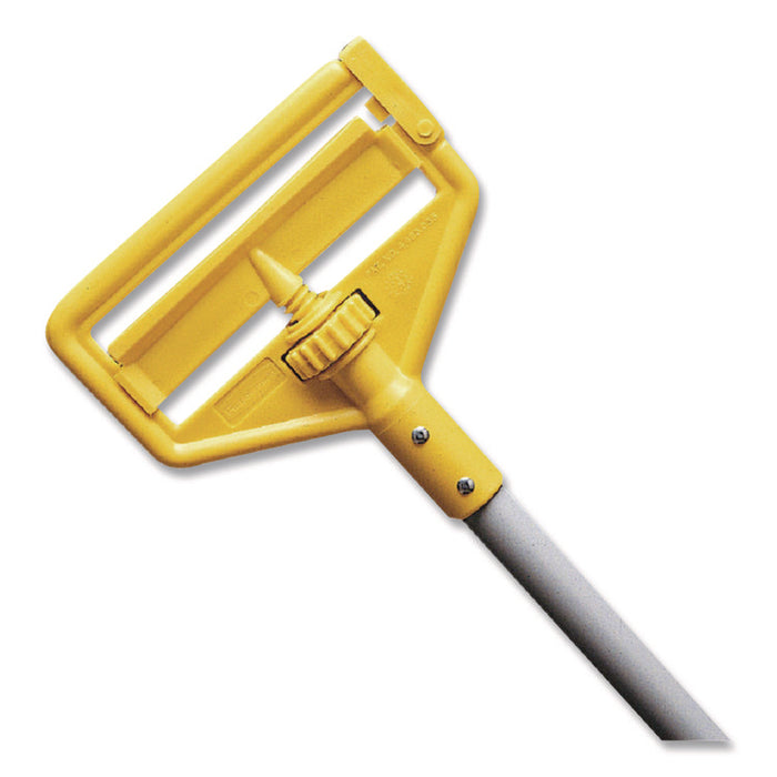 Invader Aluminum Side-Gate Wet-Mop Handle, Vinyl Coating, 60", Gray/Yellow