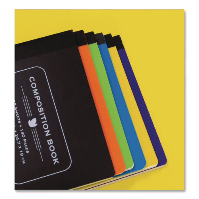 Poly Cover Composition Books, Medium/College Rule, Randomly Assorted Cover Color, (70) 9.75 x 7 Sheets