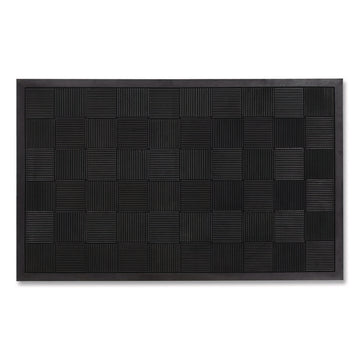 Parquet Scraper Mat, Black Blade Ribbed Rubber Surface, 36" x 60"