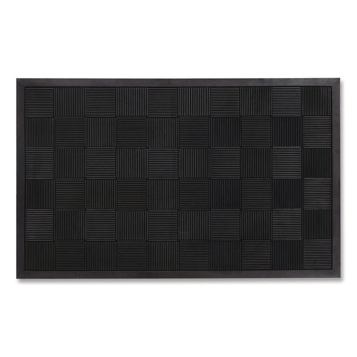 Parquet Scraper Mat, Black Blade Ribbed Rubber Surface, 36" x 60"