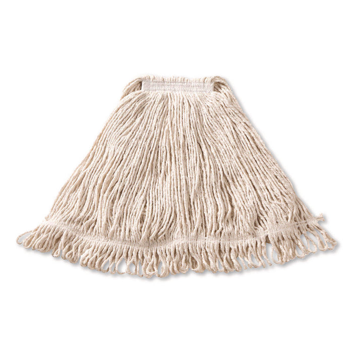 Super Stitch Cotton Looped End Wet Mop, Large, 1" White Headband