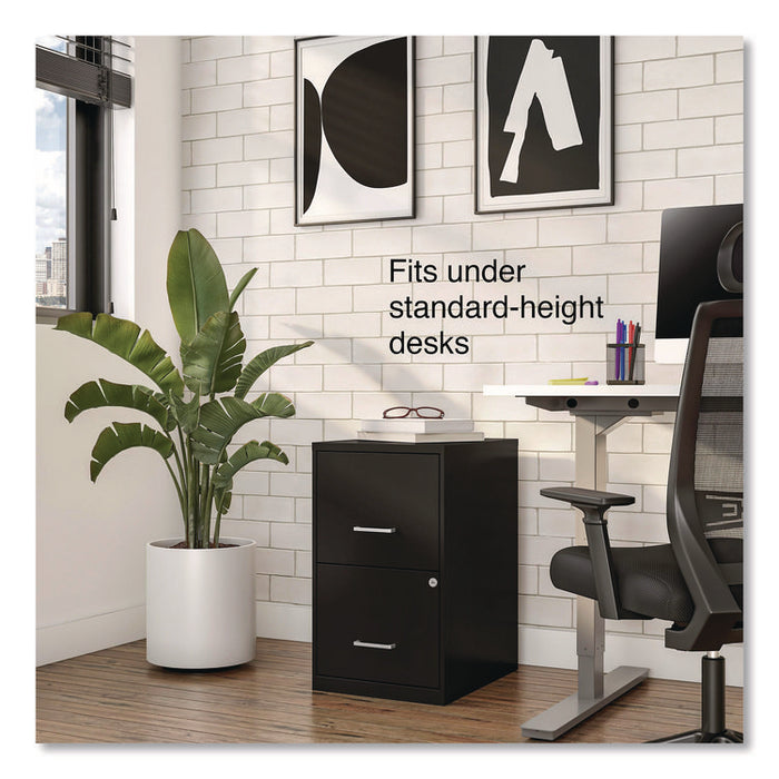 Soho Vertical File Cabinet, 2 Drawers: File/File, Letter, Black, 14" x 18" x 24.1"