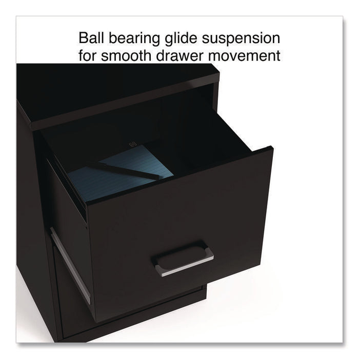 Soho Vertical File Cabinet, 2 Drawers: File/File, Letter, Black, 14" x 18" x 24.1"