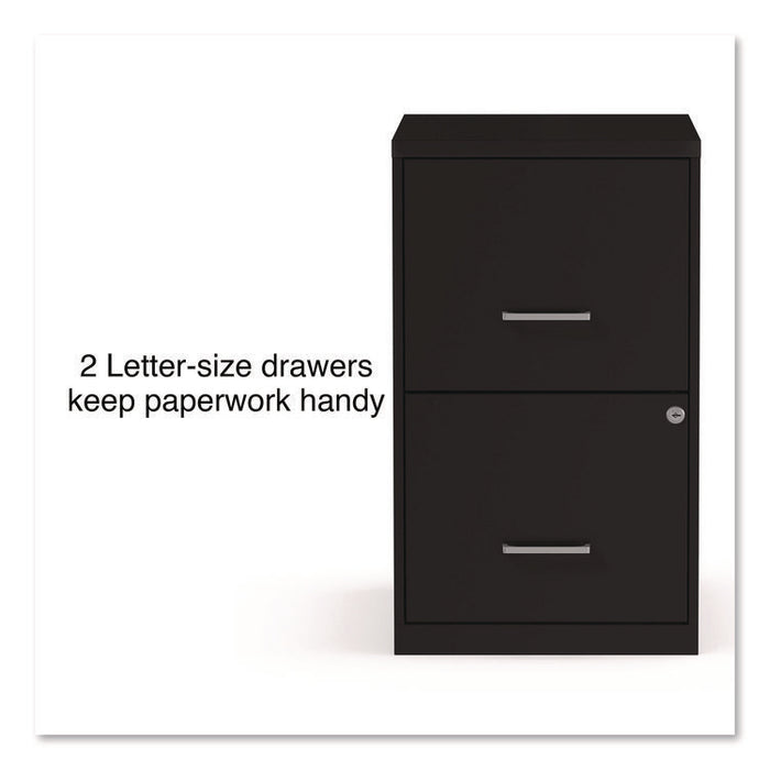 Soho Vertical File Cabinet, 2 Drawers: File/File, Letter, Black, 14" x 18" x 24.1"
