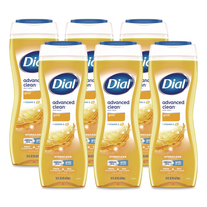 Body Wash Advanced Clean Gold, Original Gold Scent, 16 oz, 6/Carton
