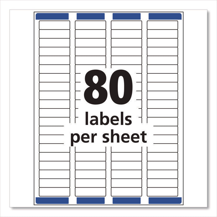 Matte Clear Easy Peel Mailing Labels with Sure Feed Technology, Inkjet Printers, 0.5 x 1.75, Clear, 80/Sheet, 25 Sheets/Pack