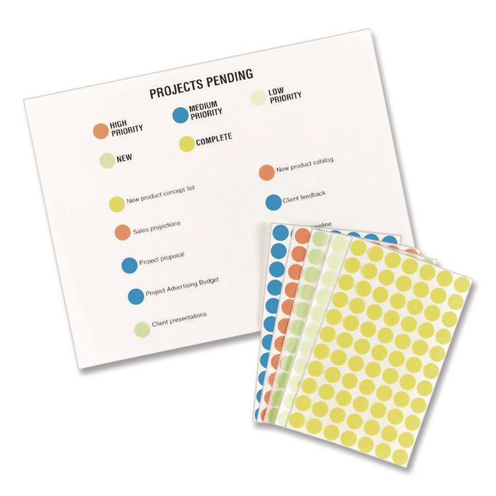 Handwrite Only Self-Adhesive Removable Round Color-Coding Labels, 0.5" dia, Light Blue, 60/Sheet, 14 Sheets/Pack, (5050)