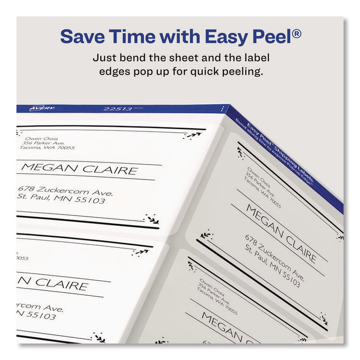 Matte Clear Easy Peel Mailing Labels w/ Sure Feed Technology, Laser Printers, 3.33 x 4, Clear, 6/Sheet, 10 Sheets/Pack