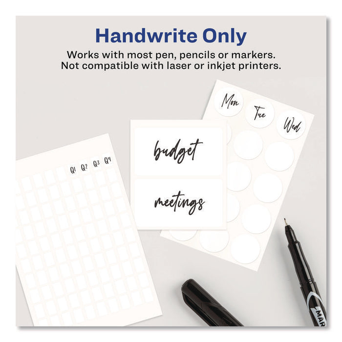Removable Multi-Use Labels, Handwrite Only, 0.63 x 0.88, White, 30/Sheet, 35 Sheets/Pack, (5424)