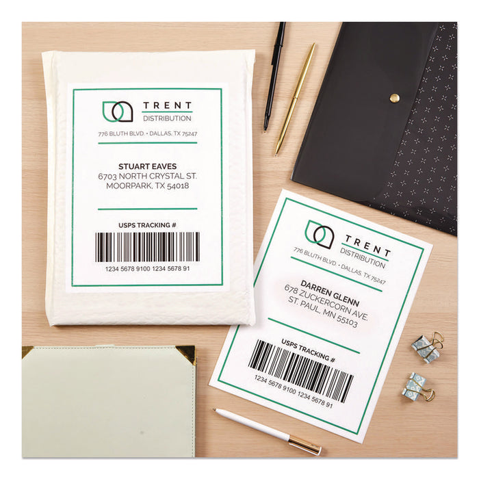 White Shipping Labels-Bulk Packs, Inkjet/Laser Printers, 5.5 x 8.5, White, 2/Sheet, 250 Sheets/Box