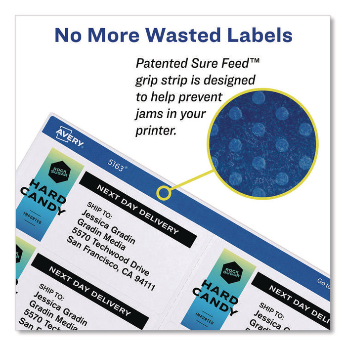 White Shipping Labels-Bulk Packs, Inkjet/Laser Printers, 3.5 x 5, White, 4/Sheet, 250 Sheets/Box
