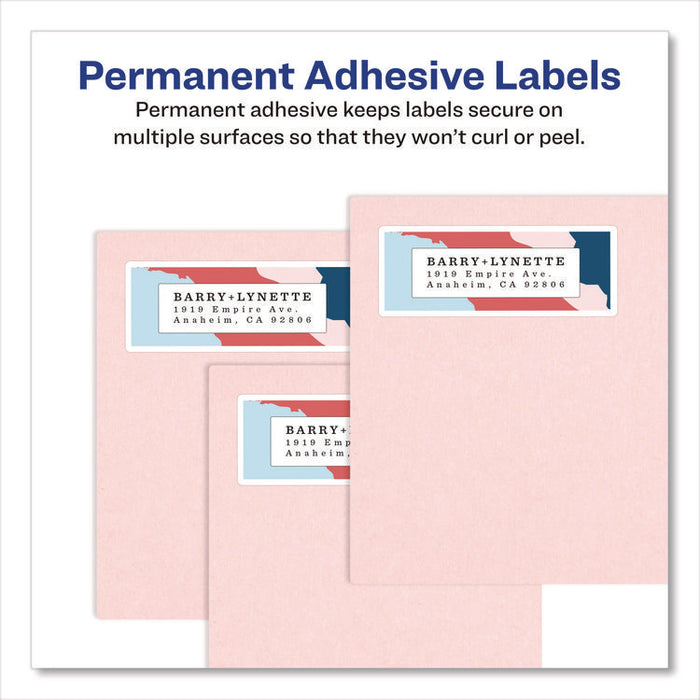 Glossy Clear Easy Peel Mailing Labels w/ Sure Feed Technology, Inkjet/Laser Printers, 1 x 2.63, 30/Sheet, 10 Sheets/Pack