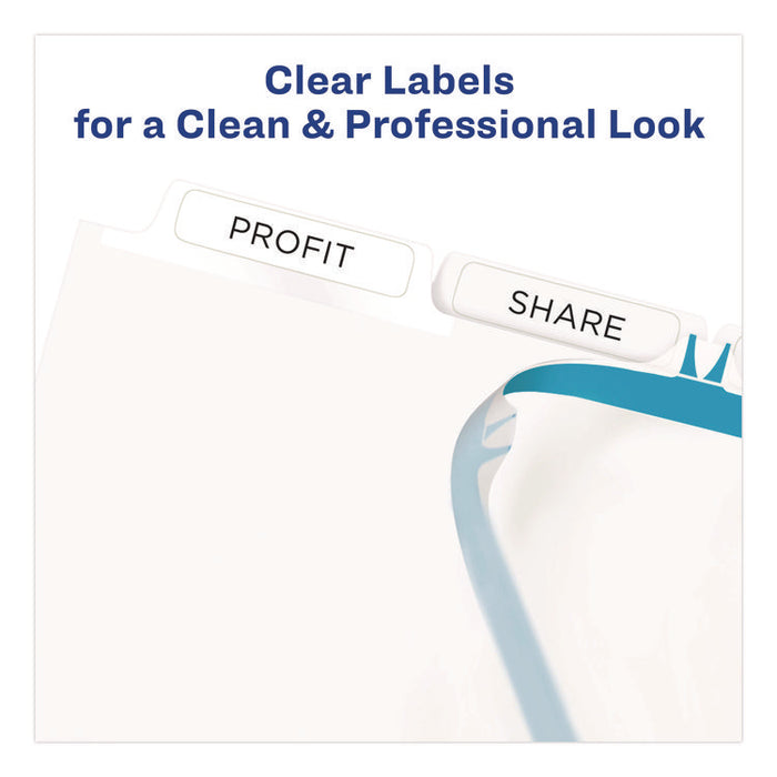 Print and Apply Index Maker Clear Label Dividers with Printable Label Strip and White Tabs, 5-Tab, 11 x 8.5, White, 1 Set