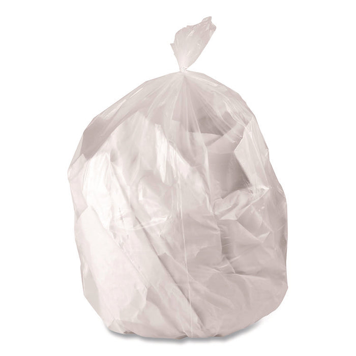 Low-Density Waste Can Liners, 33 gal, 0.65 mil, 33 x 39, Clear, Perforated Roll, 250/Carton