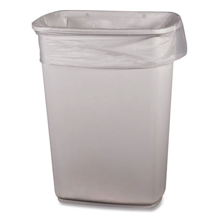Low-Density Waste Can Liners, 33 gal, 0.65 mil, 33 x 39, Clear, Perforated Roll, 250/Carton