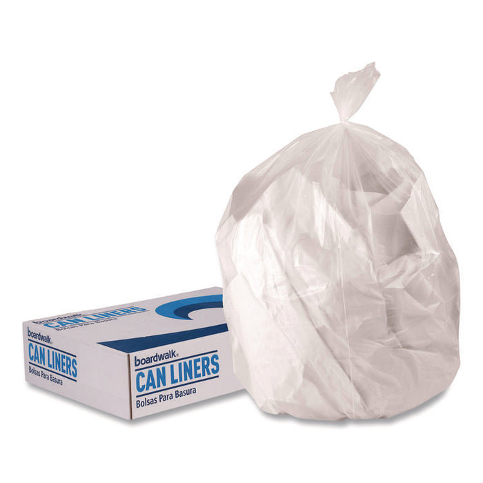 High-Density Can Liners, 45 gal, 22 mic, 40 x 48, Natural, Perforated Roll, 150/Carton